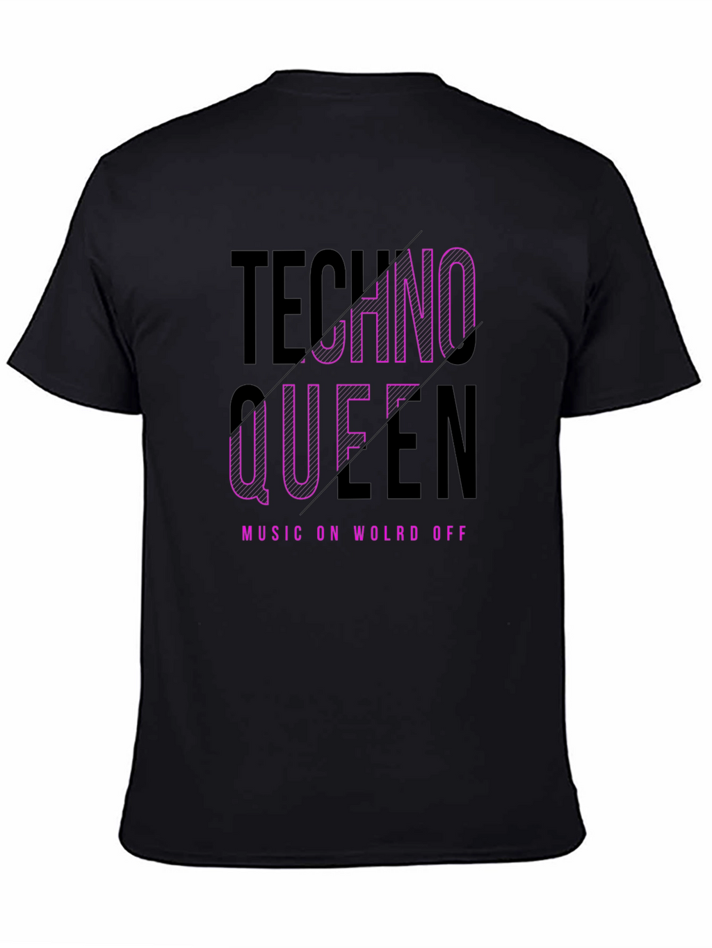 Techno Queen Graphic Black T-Shirt