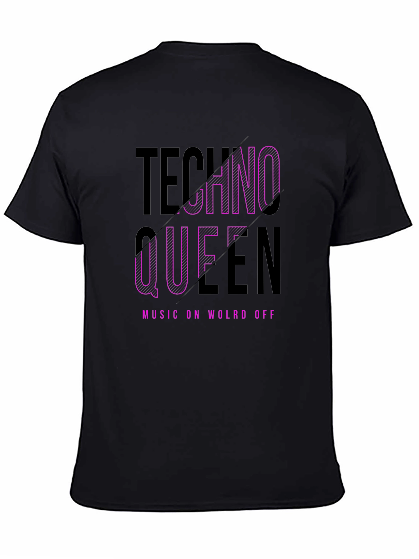 Techno Queen Graphic Black T-Shirt
