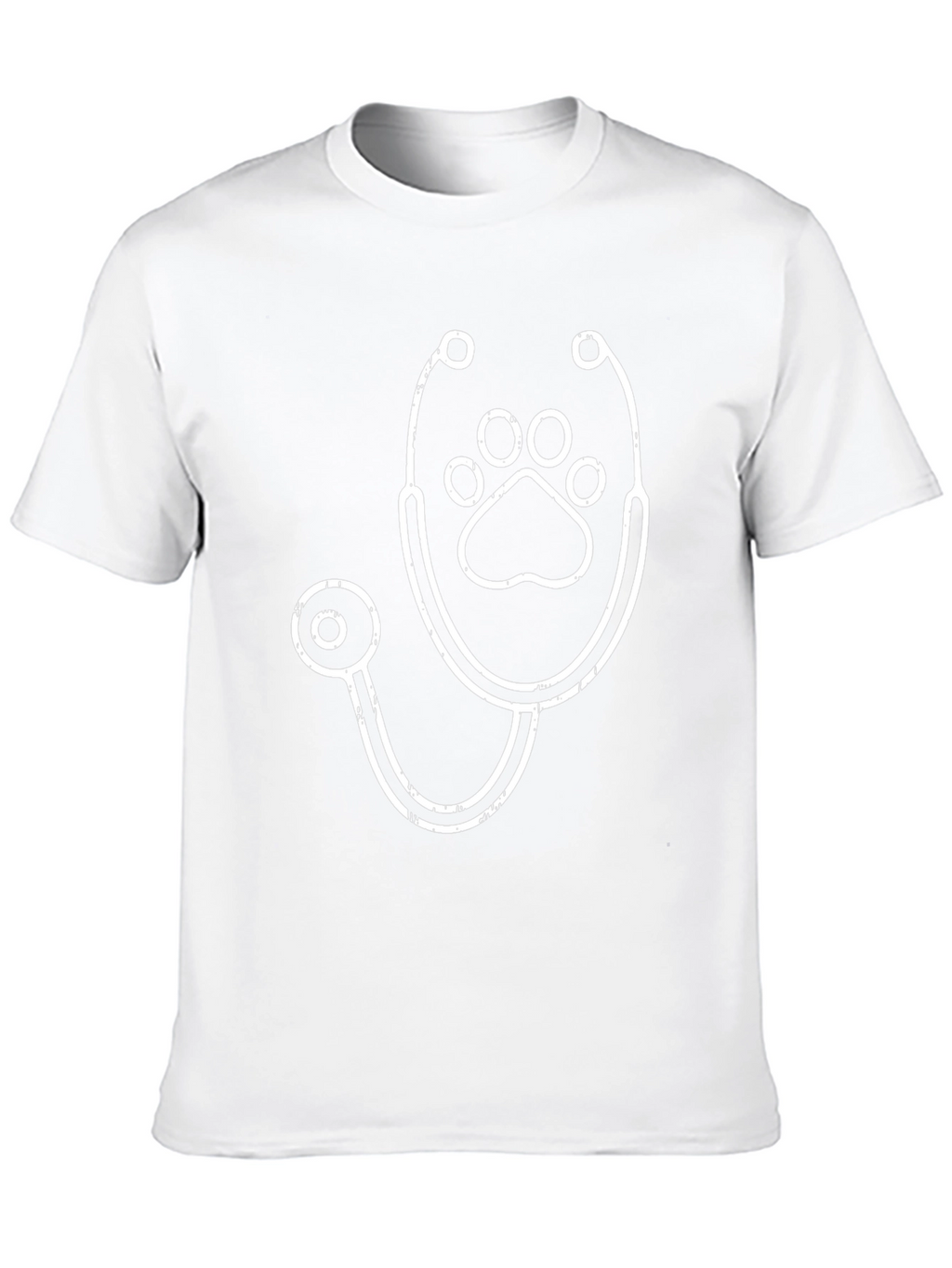 Veterinarian Paw Print Stethoscope T-Shirt - Black