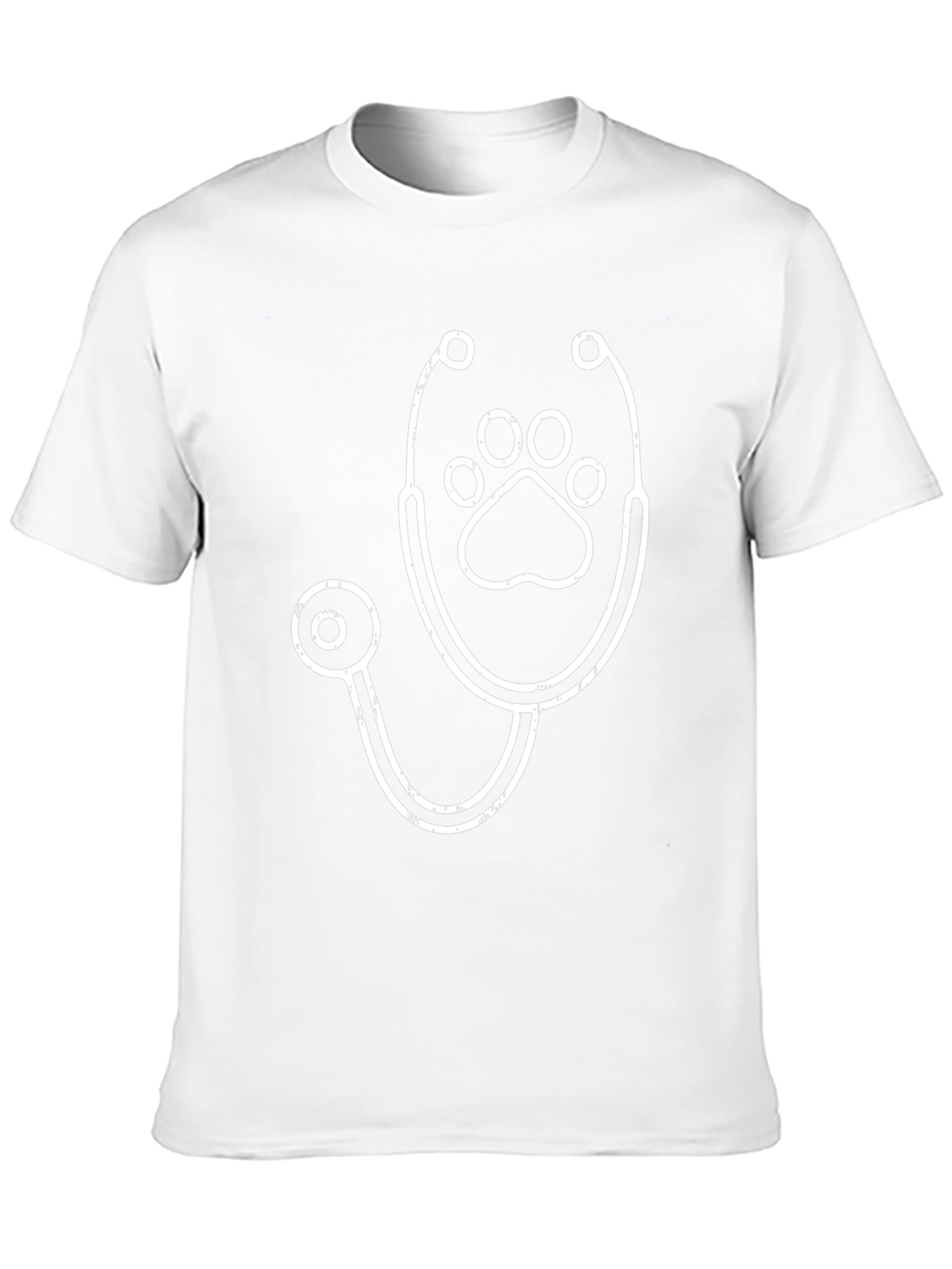 Veterinarian Paw Print Stethoscope T-Shirt - Black