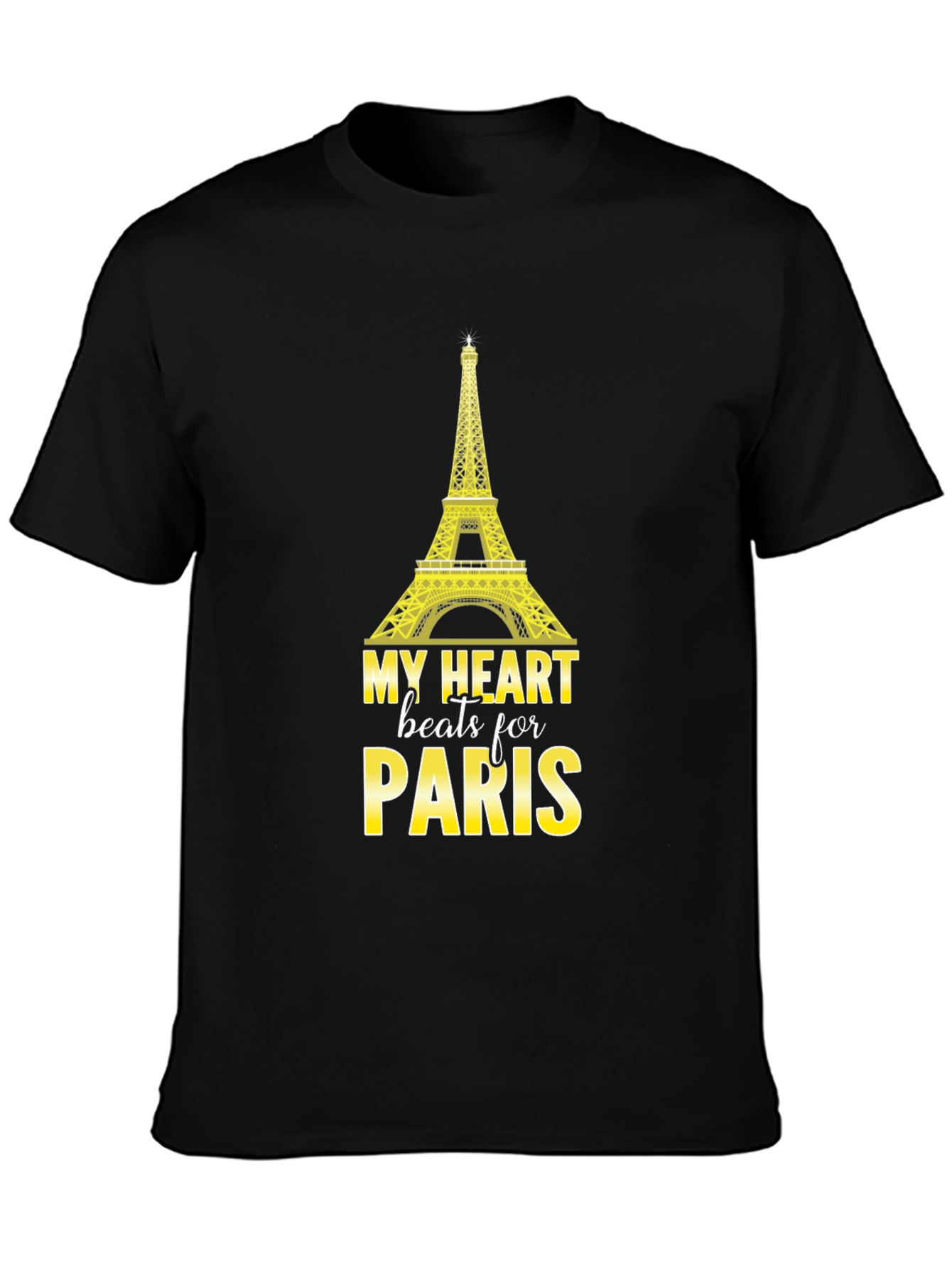 Paris Eiffel Tower T-Shirt - Heart Beats for Paris