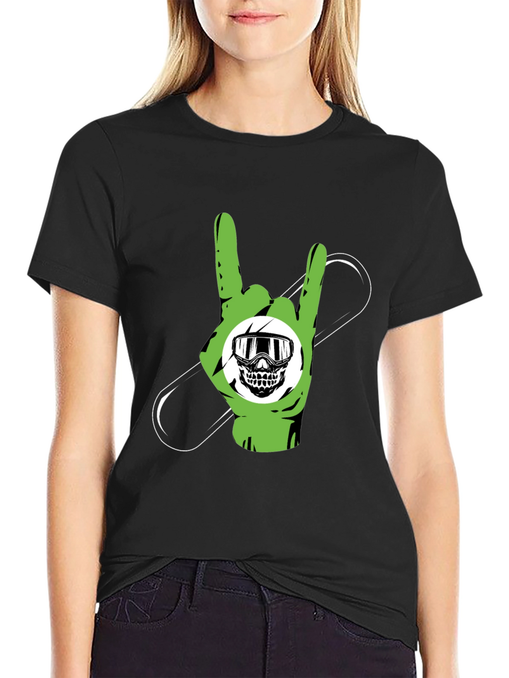 Rock On Snowboard T-Shirt - Black