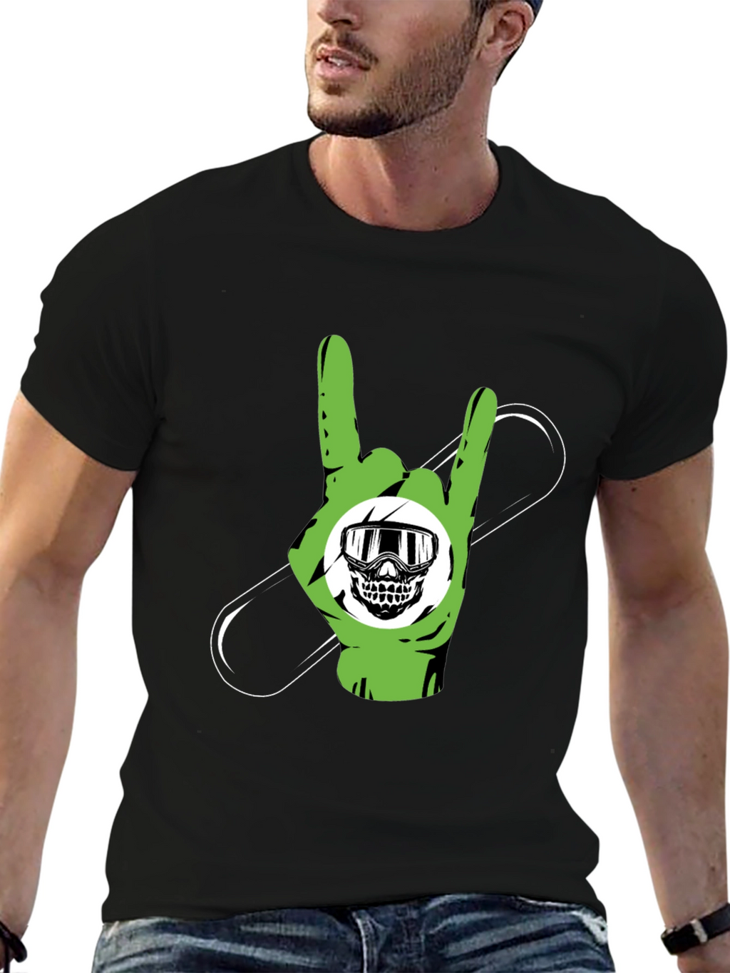 Rock On Snowboard T-Shirt - Black