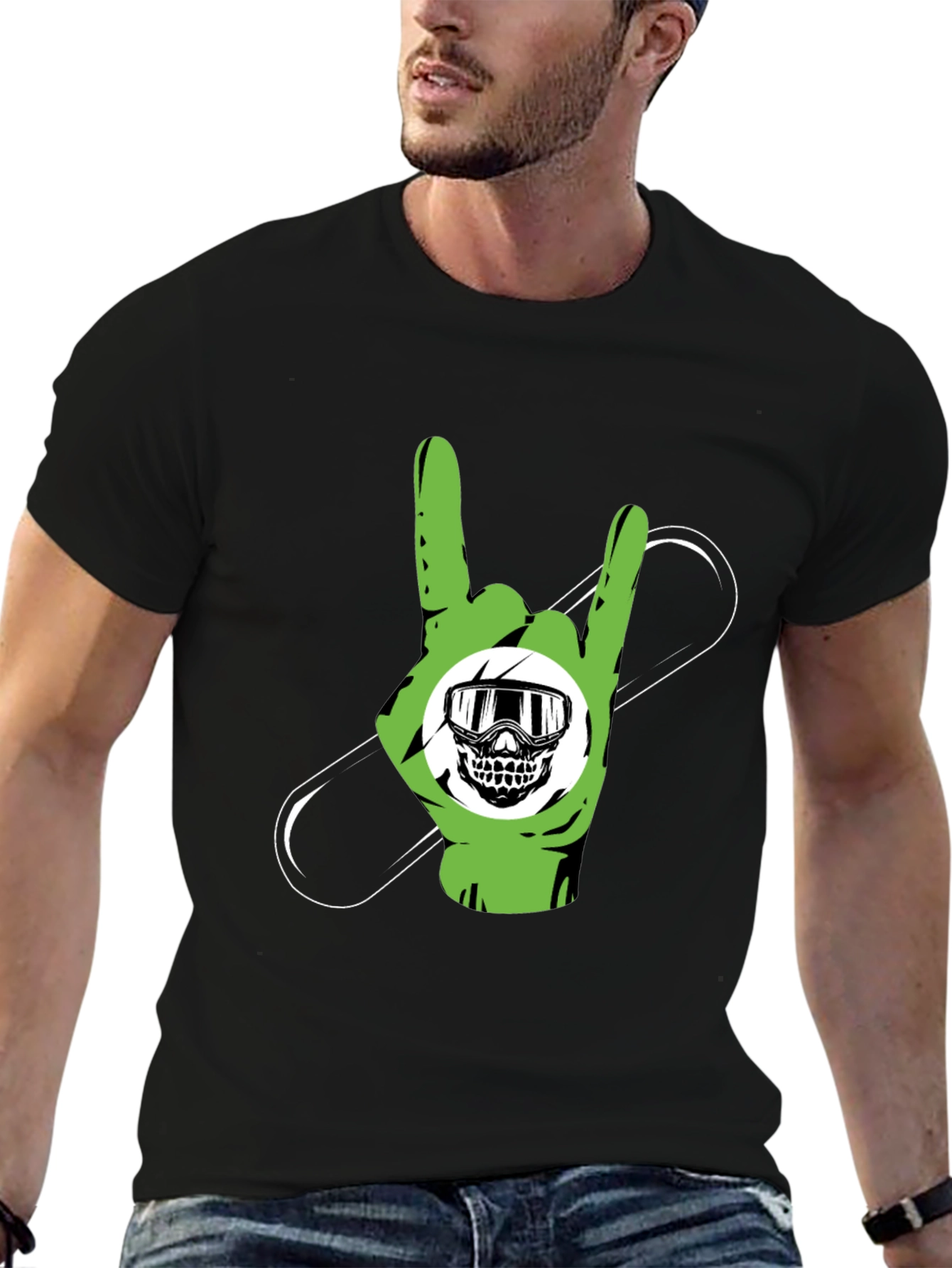 Rock On Snowboard T-Shirt - Black