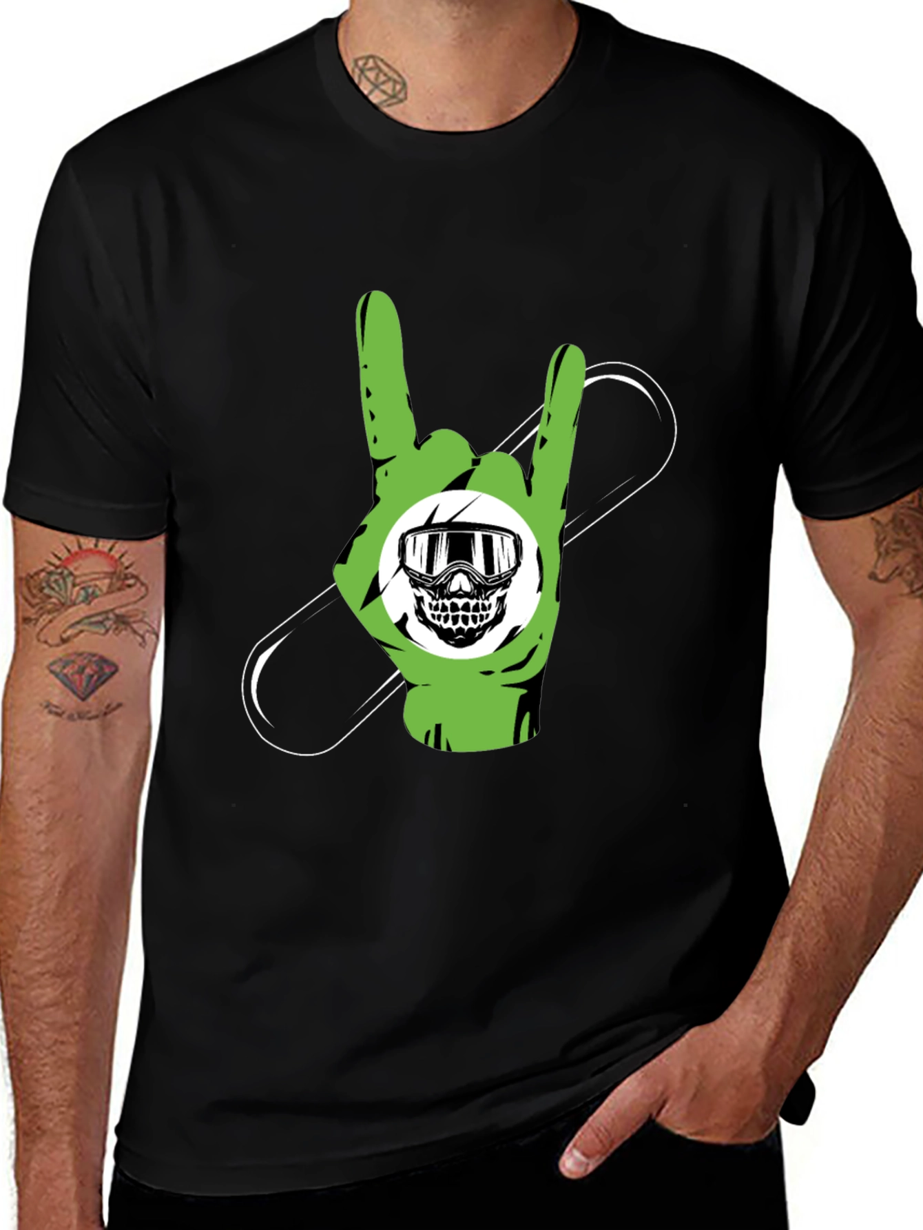 Rock On Snowboard T-Shirt - Black