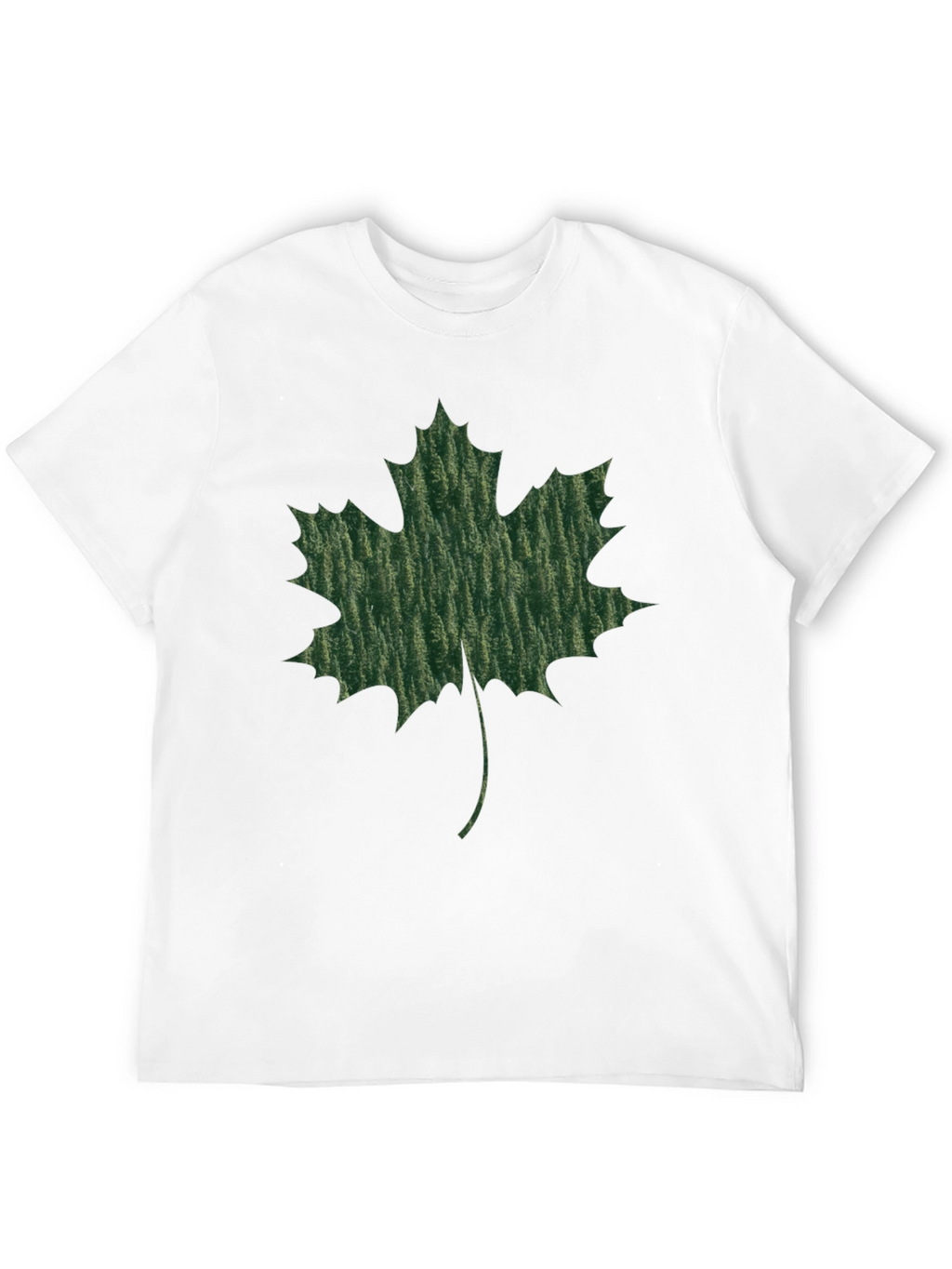 Maple Leaf Print Black T-Shirt