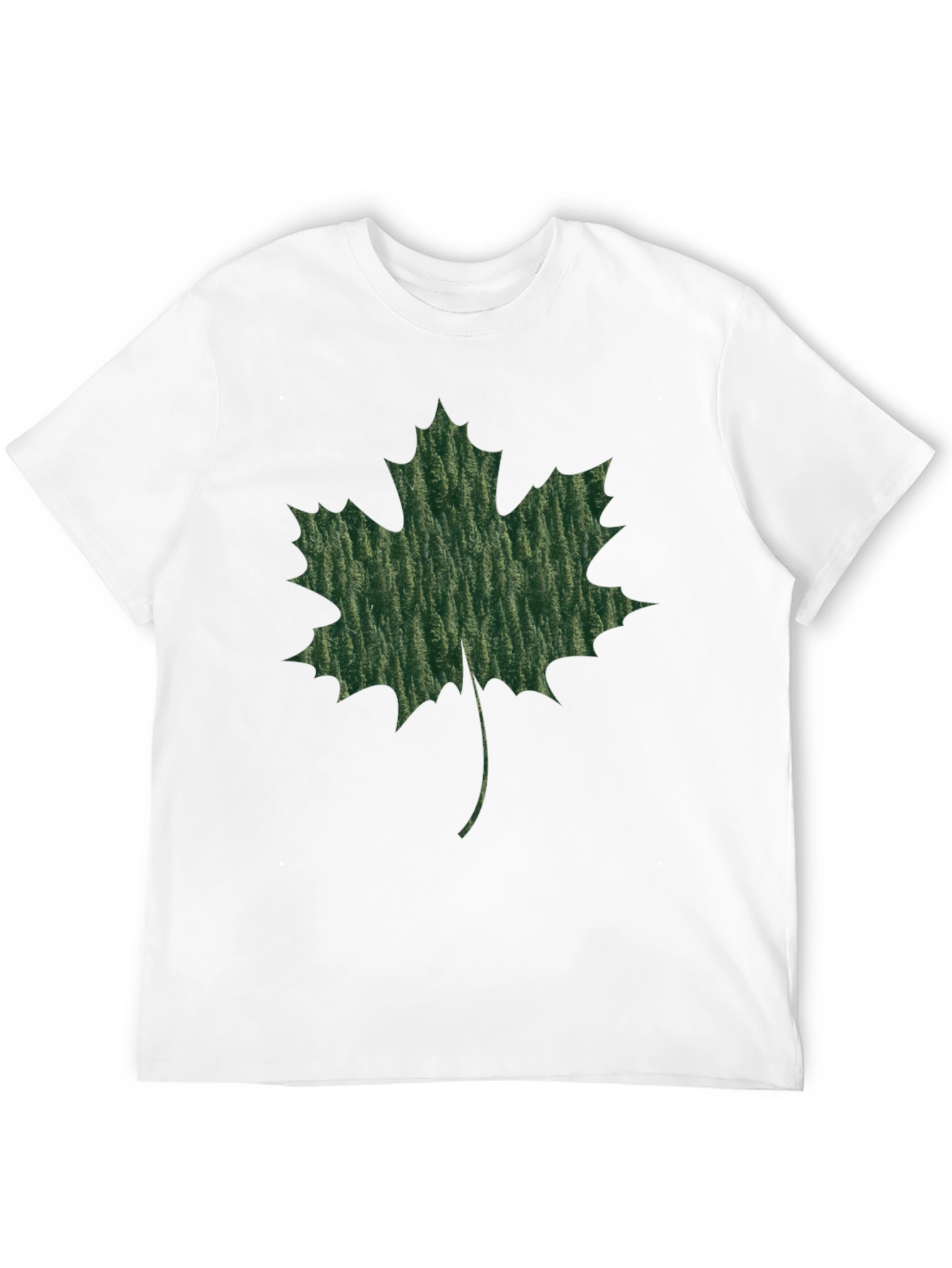 Maple Leaf Print Black T-Shirt