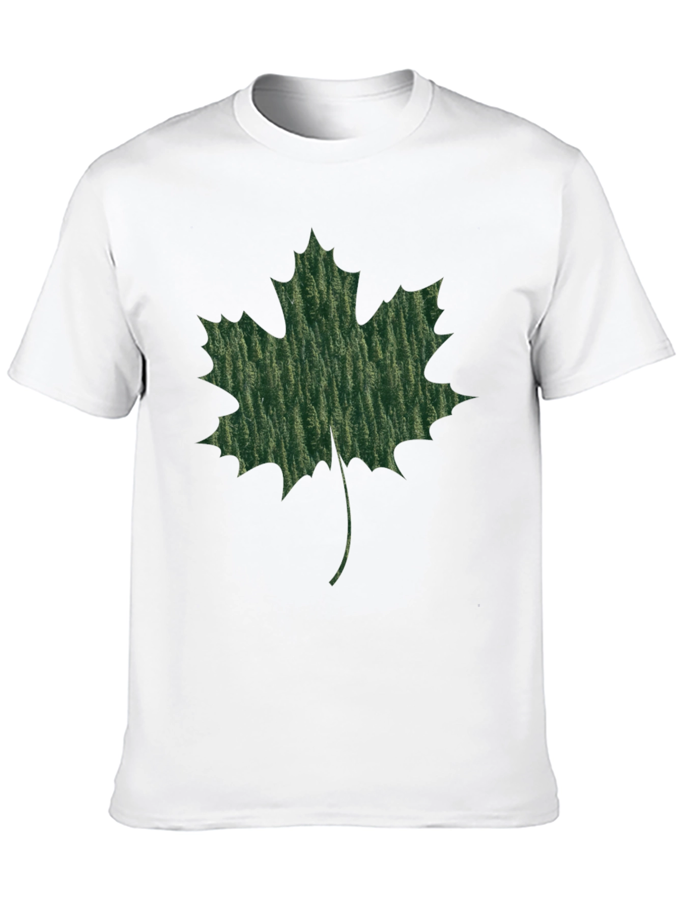 Maple Leaf Print Black T-Shirt