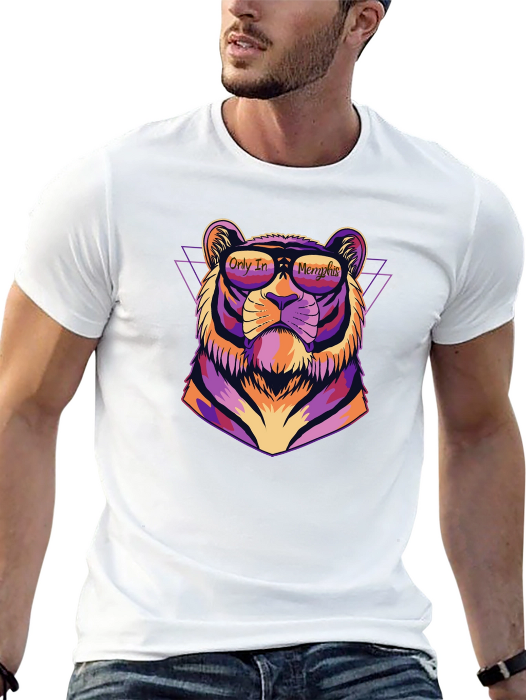 Retro Memphis Tiger Graphic Tee