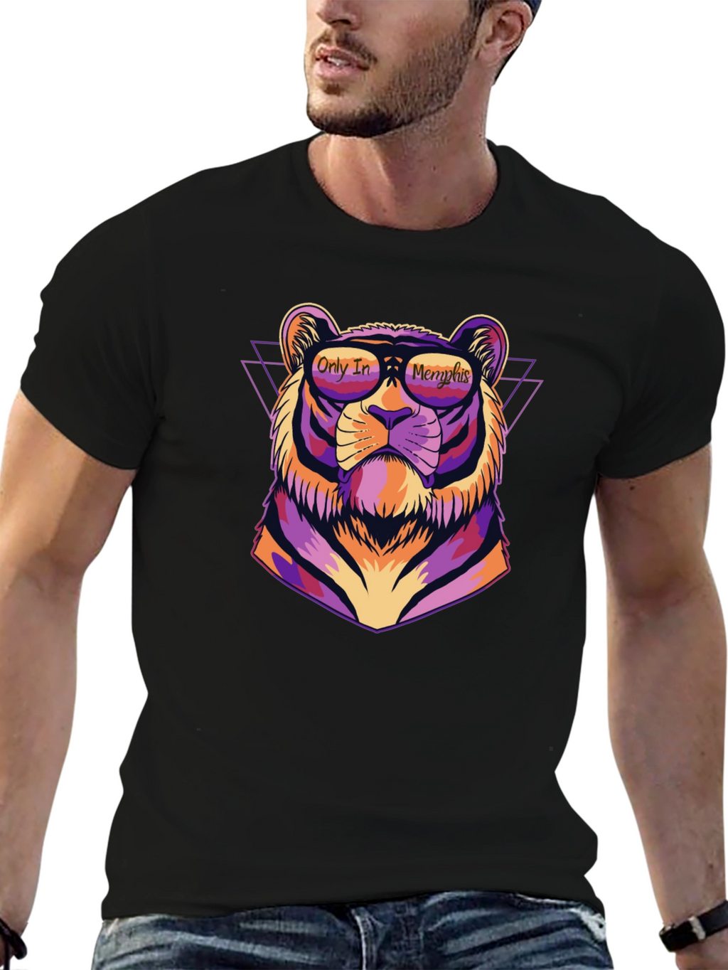 Retro Memphis Tiger Graphic Tee