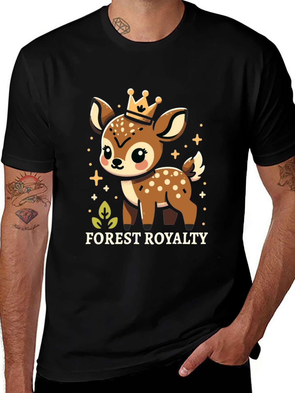 Forest Royalty Cute Deer Graphic Tee