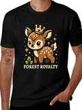 Forest Royalty Cute Deer Graphic Tee