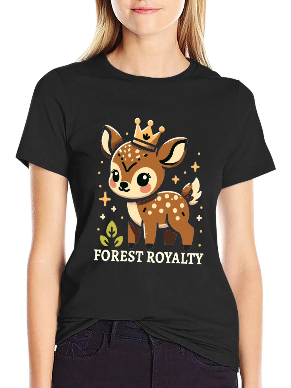 Forest Royalty Cute Deer Graphic Tee