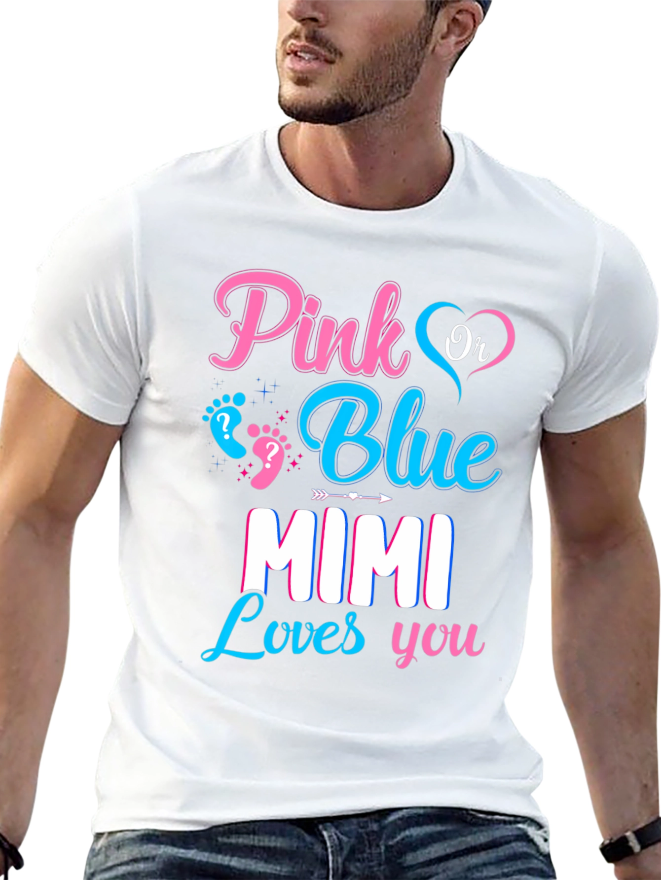 Pink or Blue Mimi Loves You Gender Reveal T-Shirt