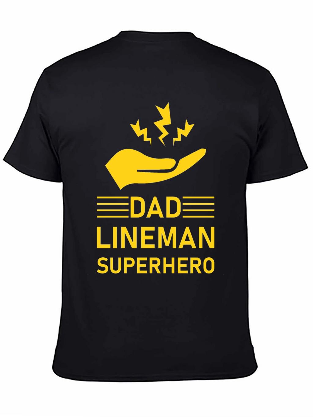 Dad Lineman Superhero T-Shirt - Black