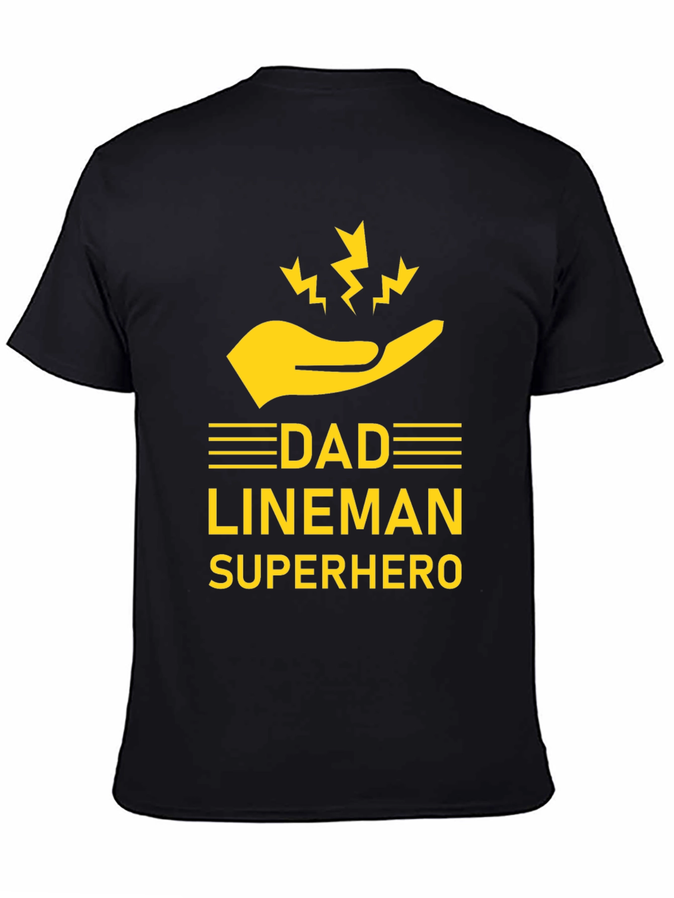 Dad Lineman Superhero T-Shirt - Black