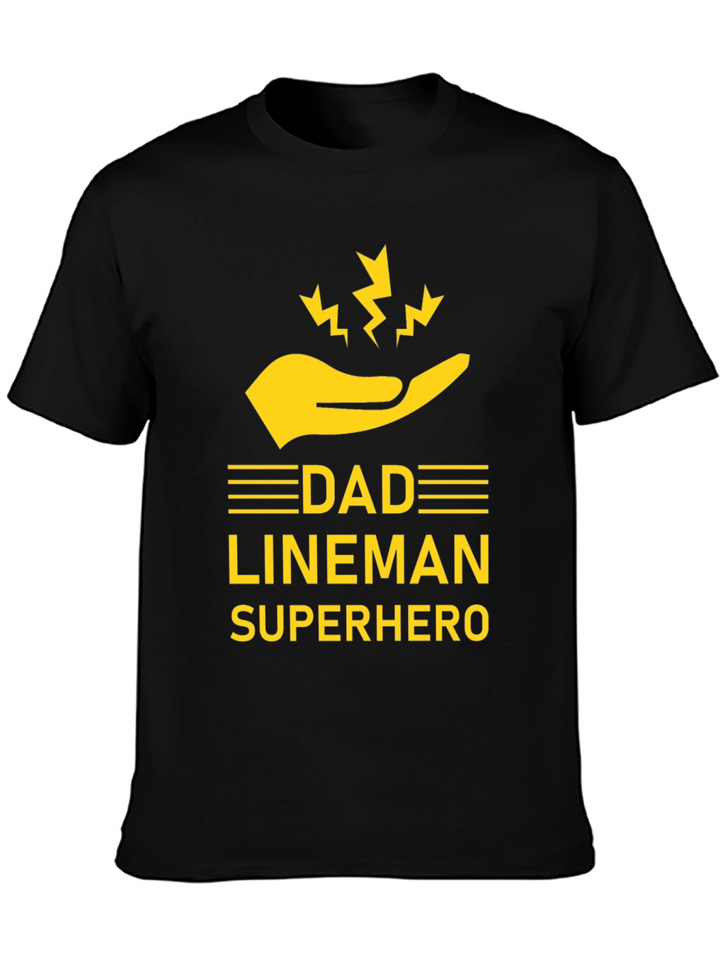 Dad Lineman Superhero T-Shirt - Black