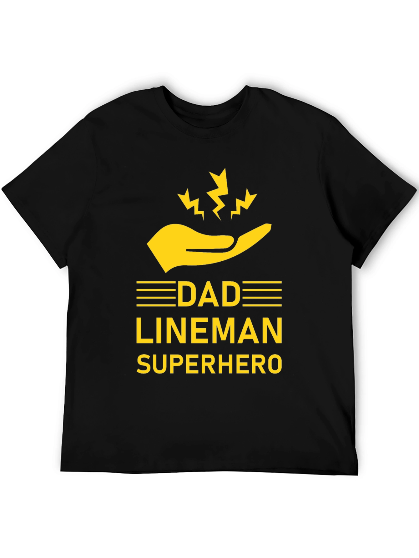Dad Lineman Superhero T-Shirt - Black