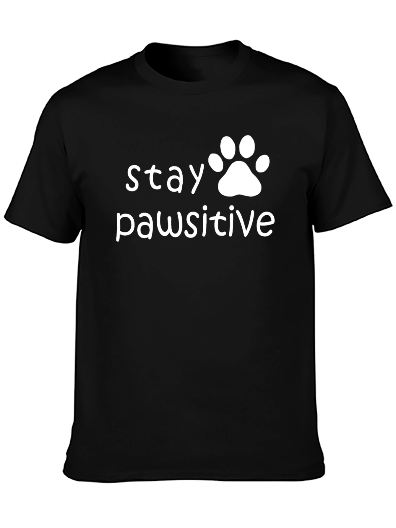 Stay Pawsitive T-Shirt - Black