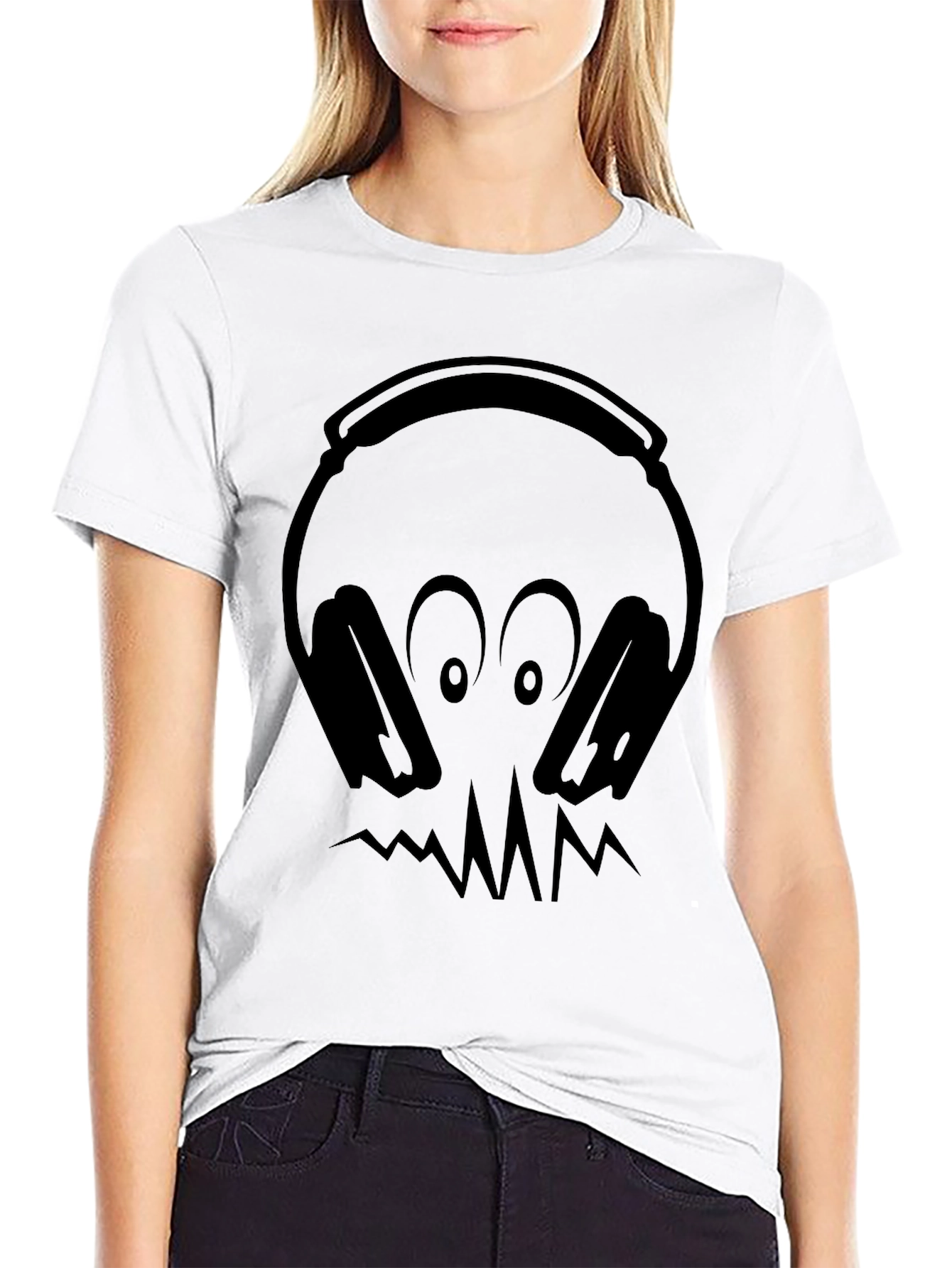 Headphones Skull Graphic T-Shirt