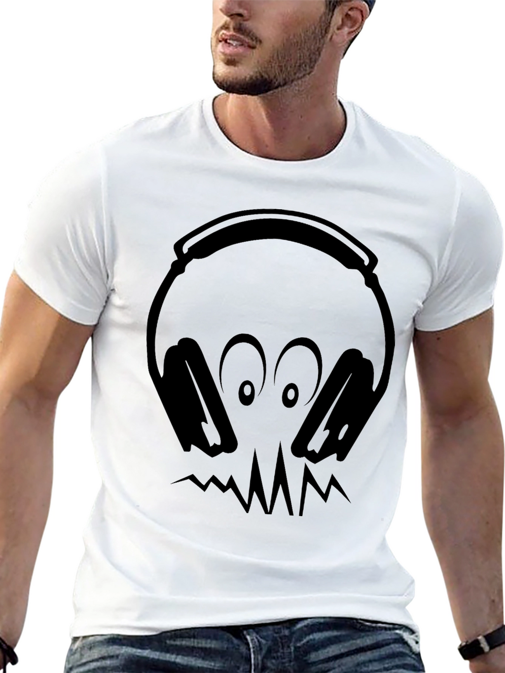 Headphones Skull Graphic T-Shirt