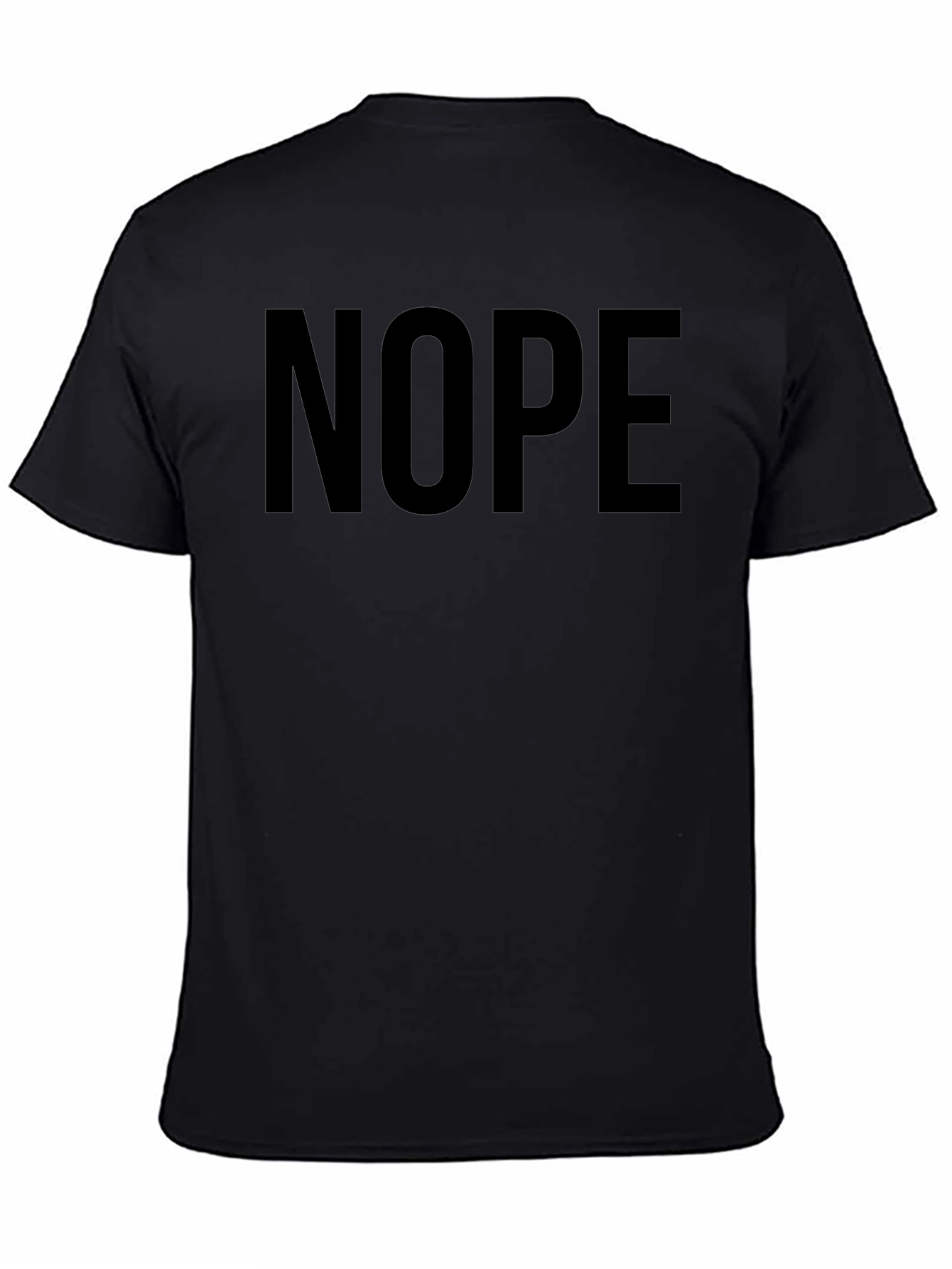 Nope Graphic Tee - Black Cotton Blend Crewneck