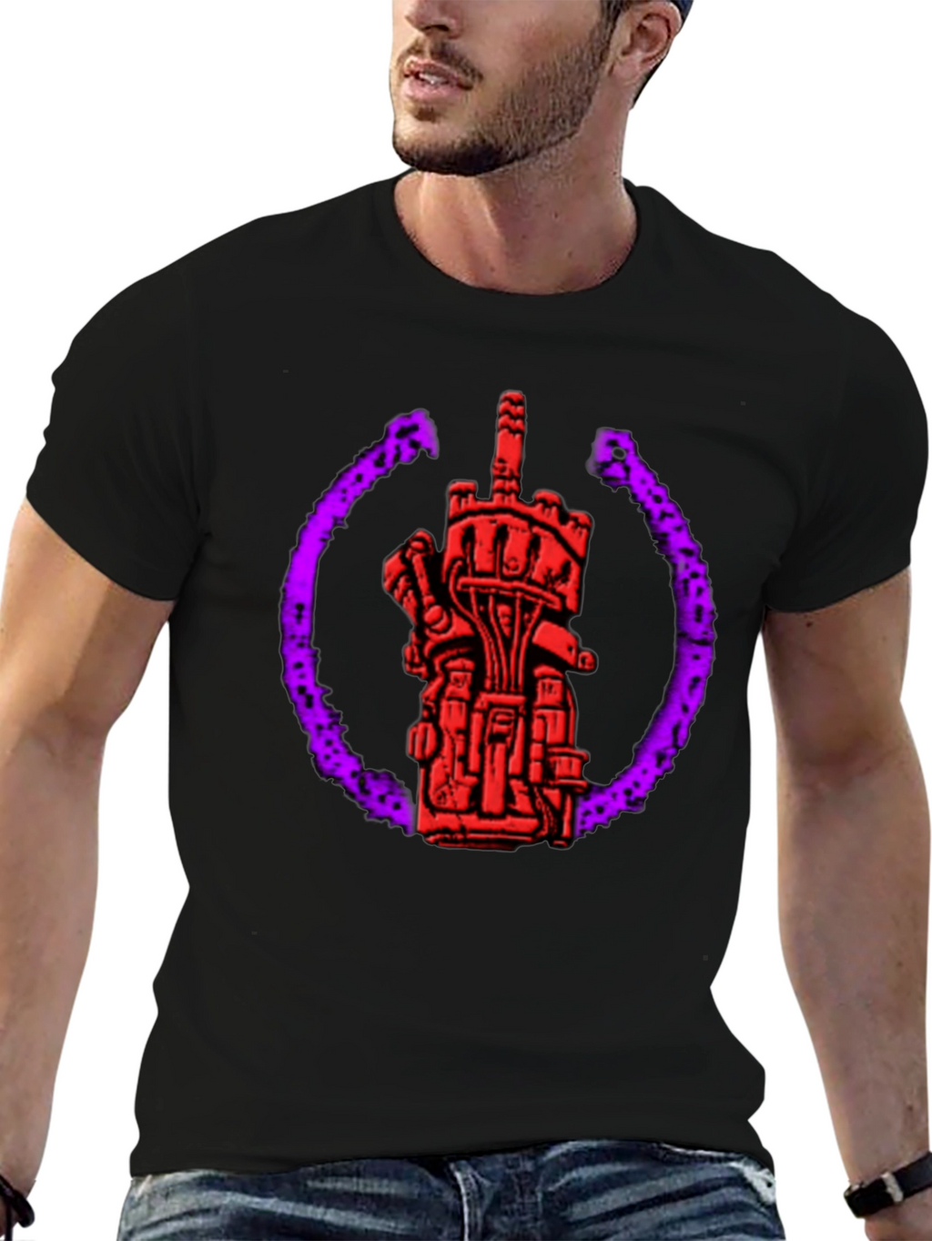 Graphic Tee: Robotic Middle Finger Design