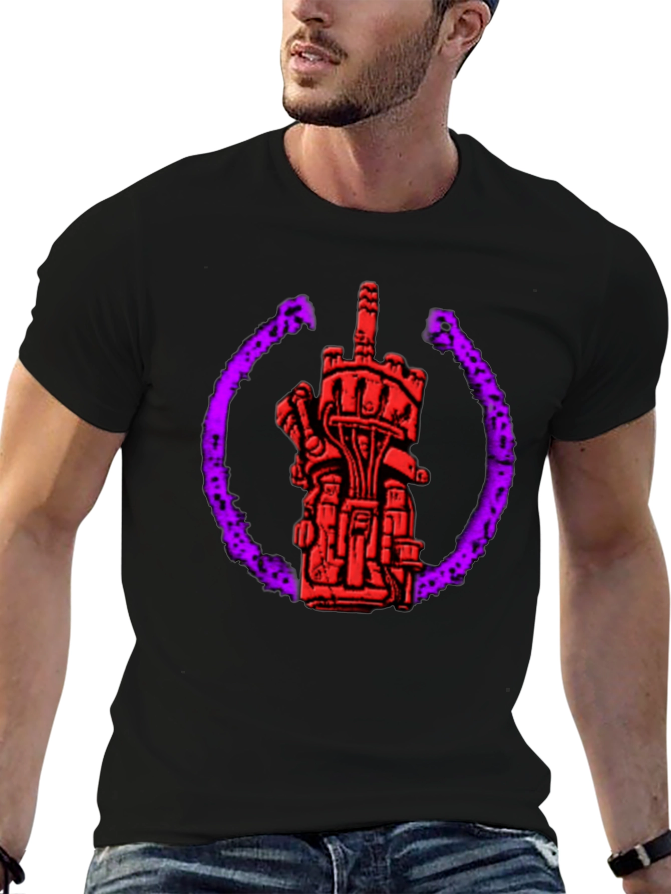 Graphic Tee: Robotic Middle Finger Design
