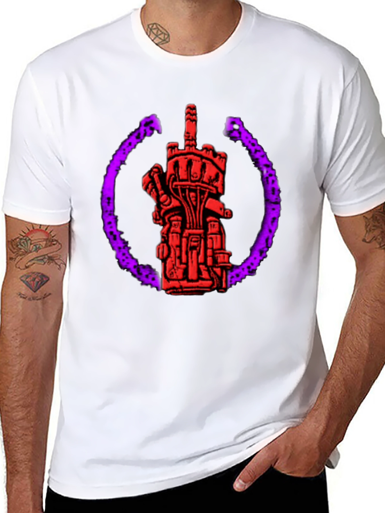 Graphic Tee: Robotic Middle Finger Design
