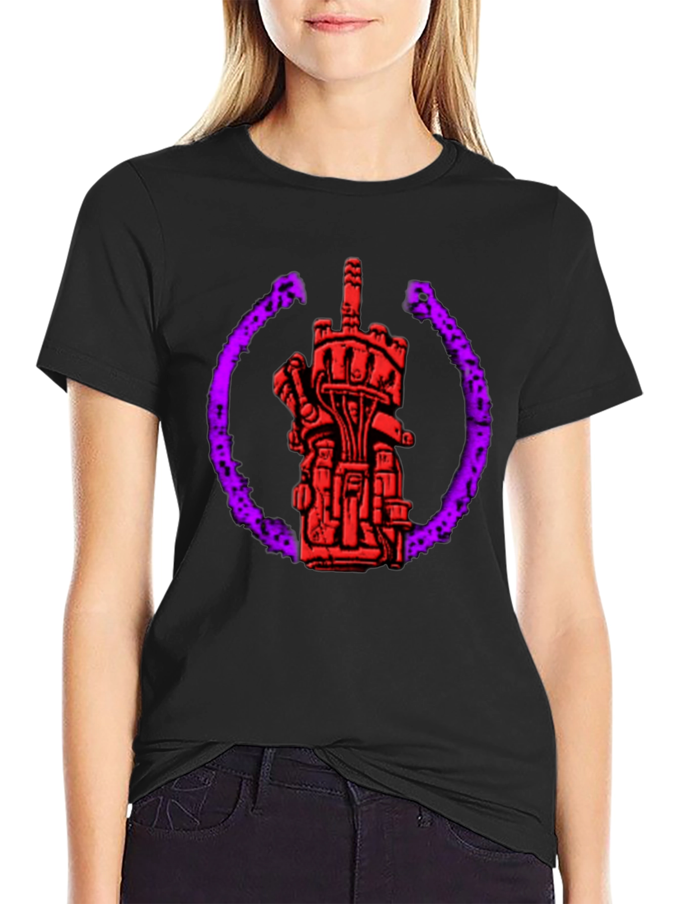 Graphic Tee: Robotic Middle Finger Design
