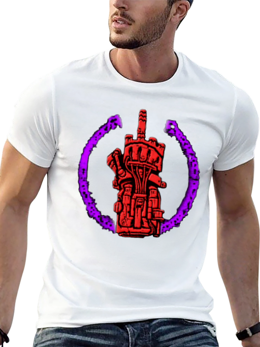 Graphic Tee: Robotic Middle Finger Design