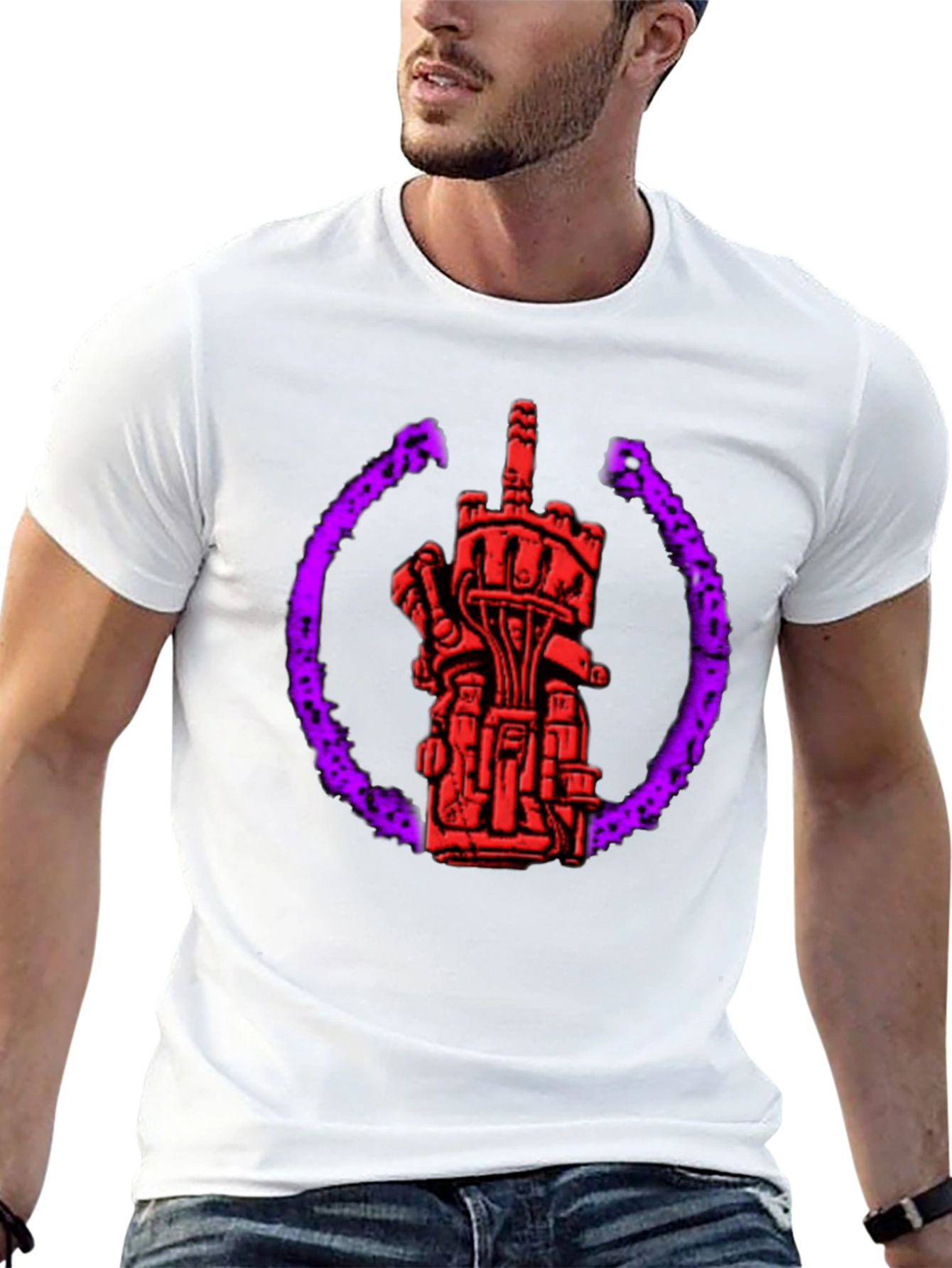 Graphic Tee: Robotic Middle Finger Design