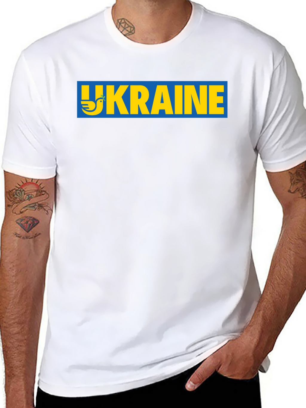 Ukraine Dove Peace T-Shirt - Black
