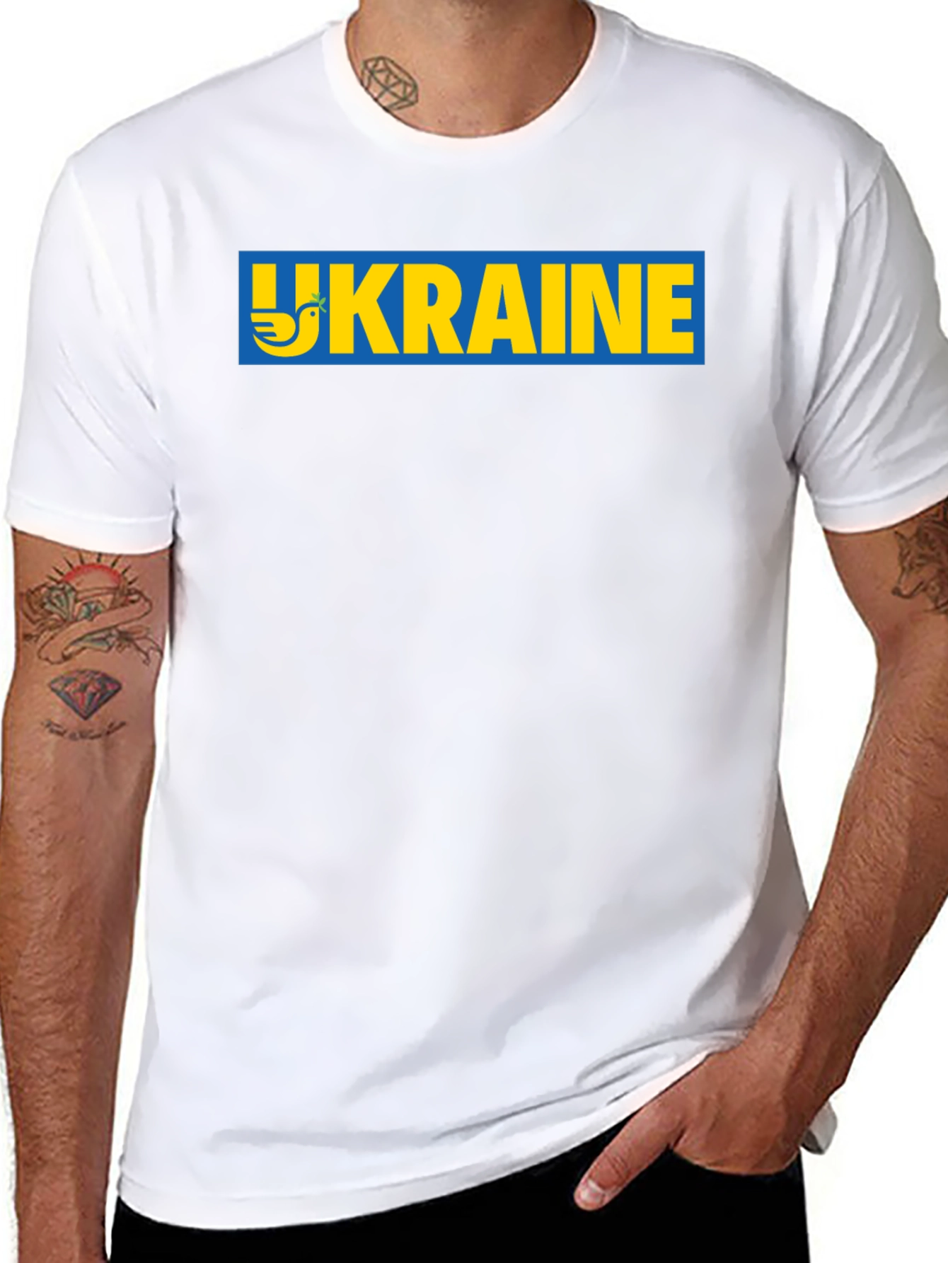 Ukraine Dove Peace T-Shirt - Black