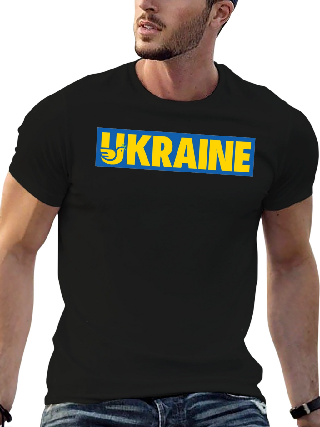 Ukraine Dove Peace T-Shirt - Black