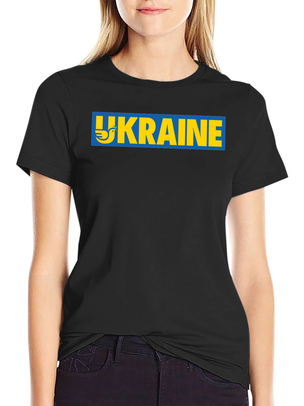 Ukraine Dove Peace T-Shirt - Black