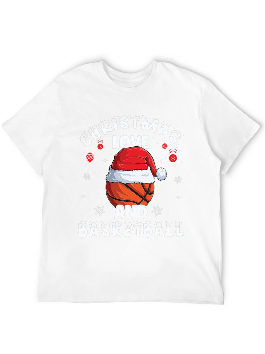 Christmas Love and Basketball Graphic T-Shirt