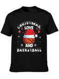 Christmas Love and Basketball Graphic T-Shirt