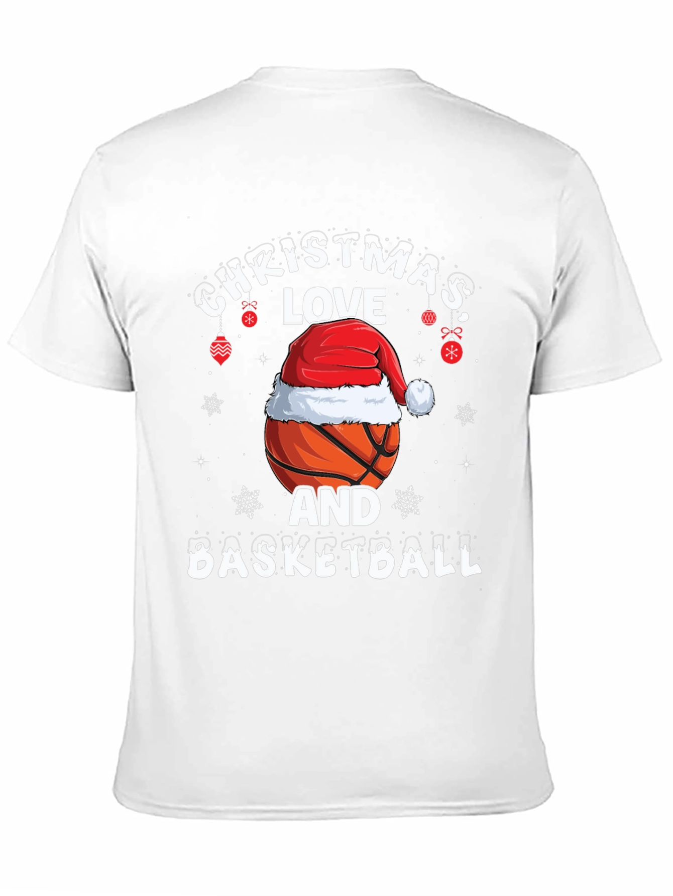 Christmas Love and Basketball Graphic T-Shirt