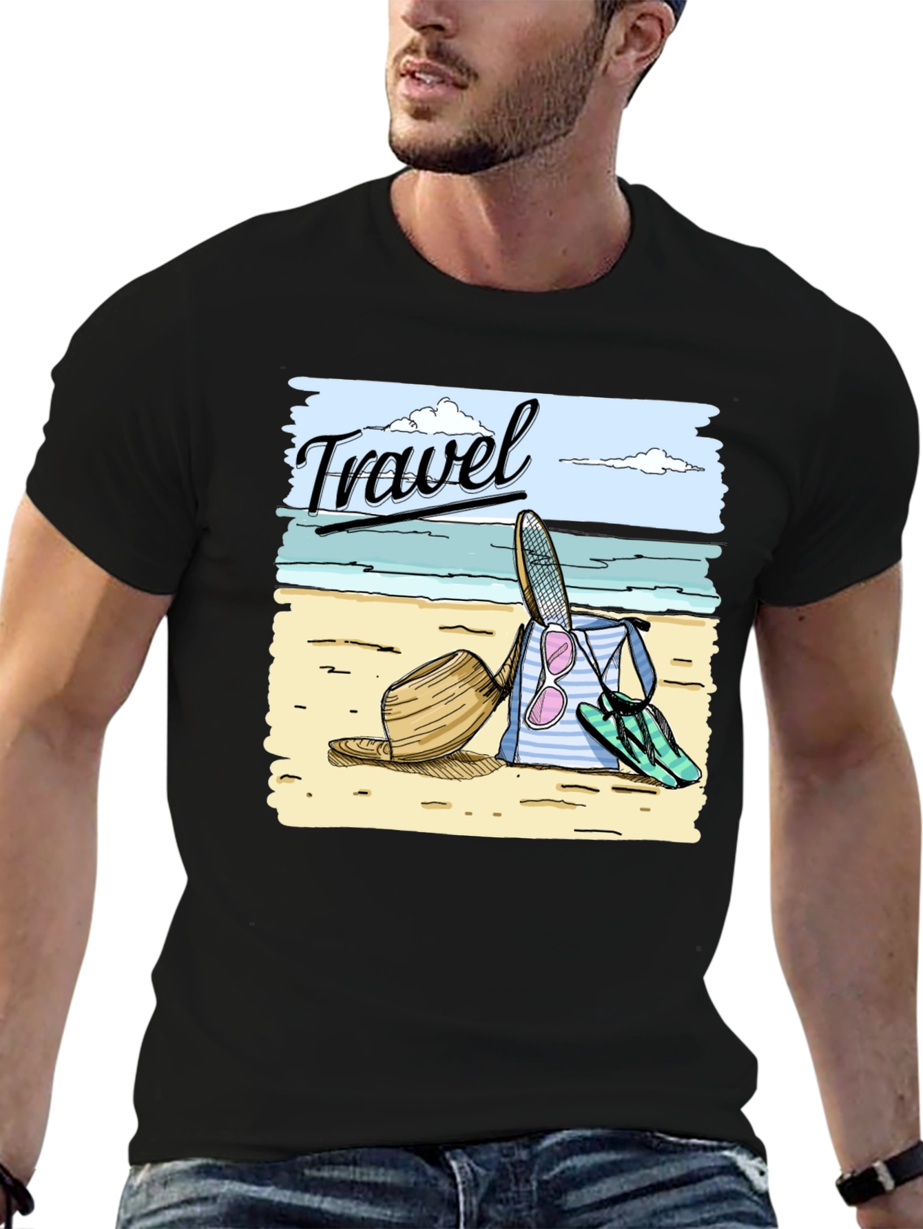 Travel-Themed Graphic T-Shirt
