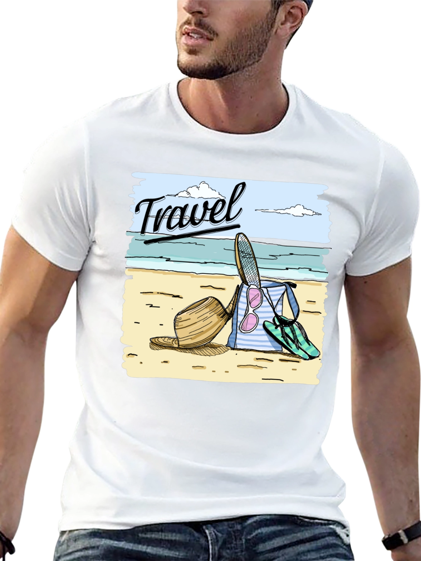 Travel-Themed Graphic T-Shirt