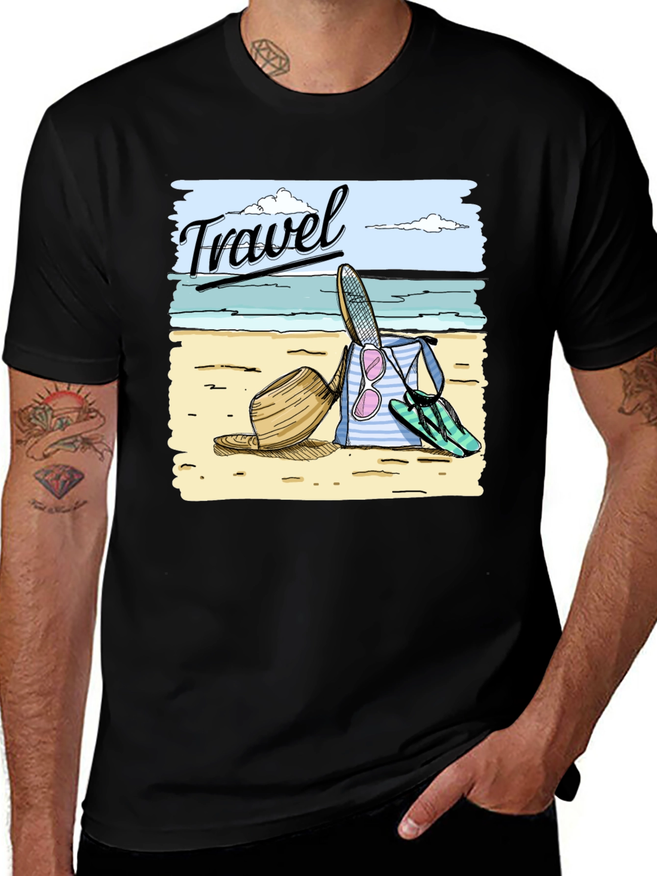 Travel-Themed Graphic T-Shirt