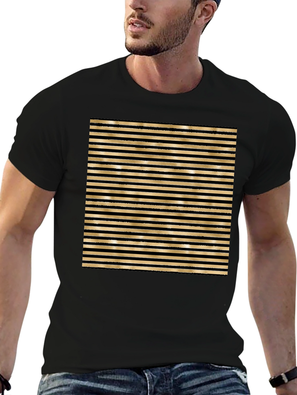 Striped Graphic Tee - Bold Design