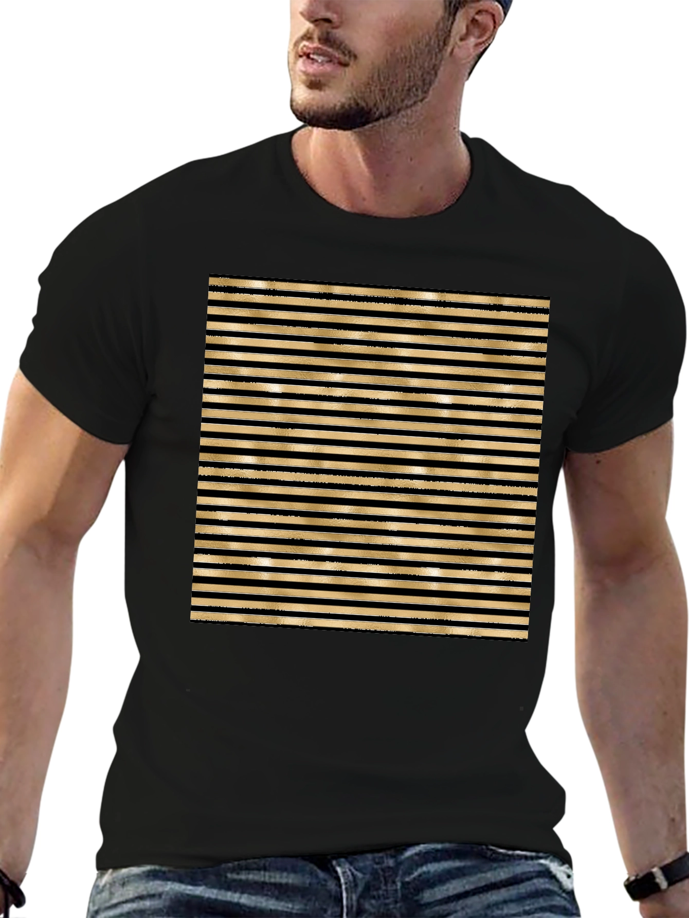 Striped Graphic Tee - Bold Design