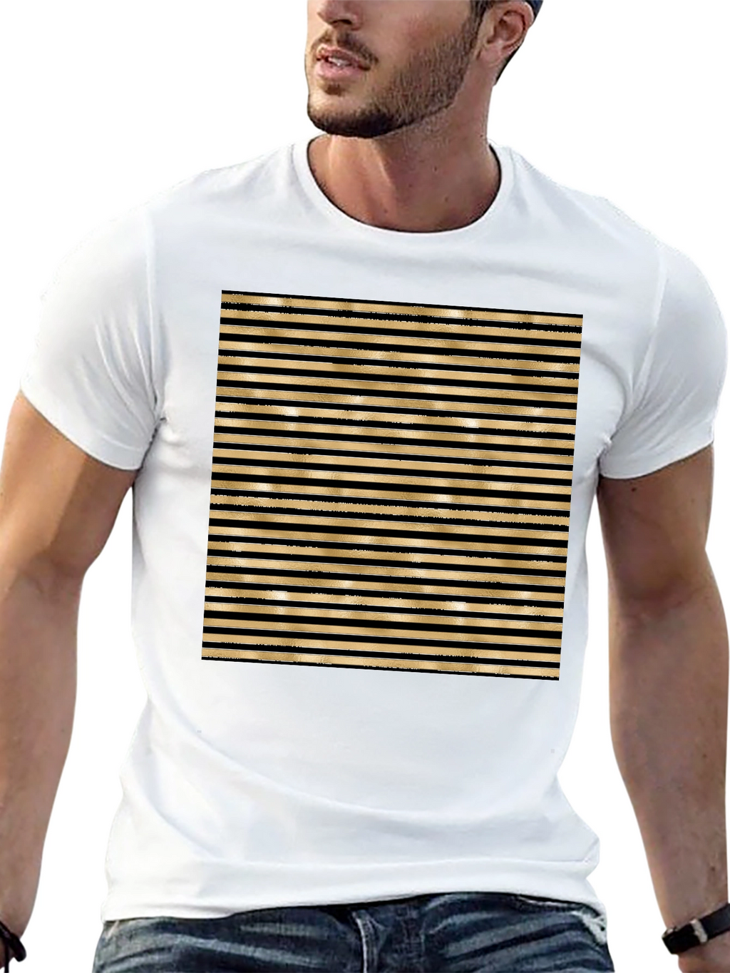 Striped Graphic Tee - Bold Design