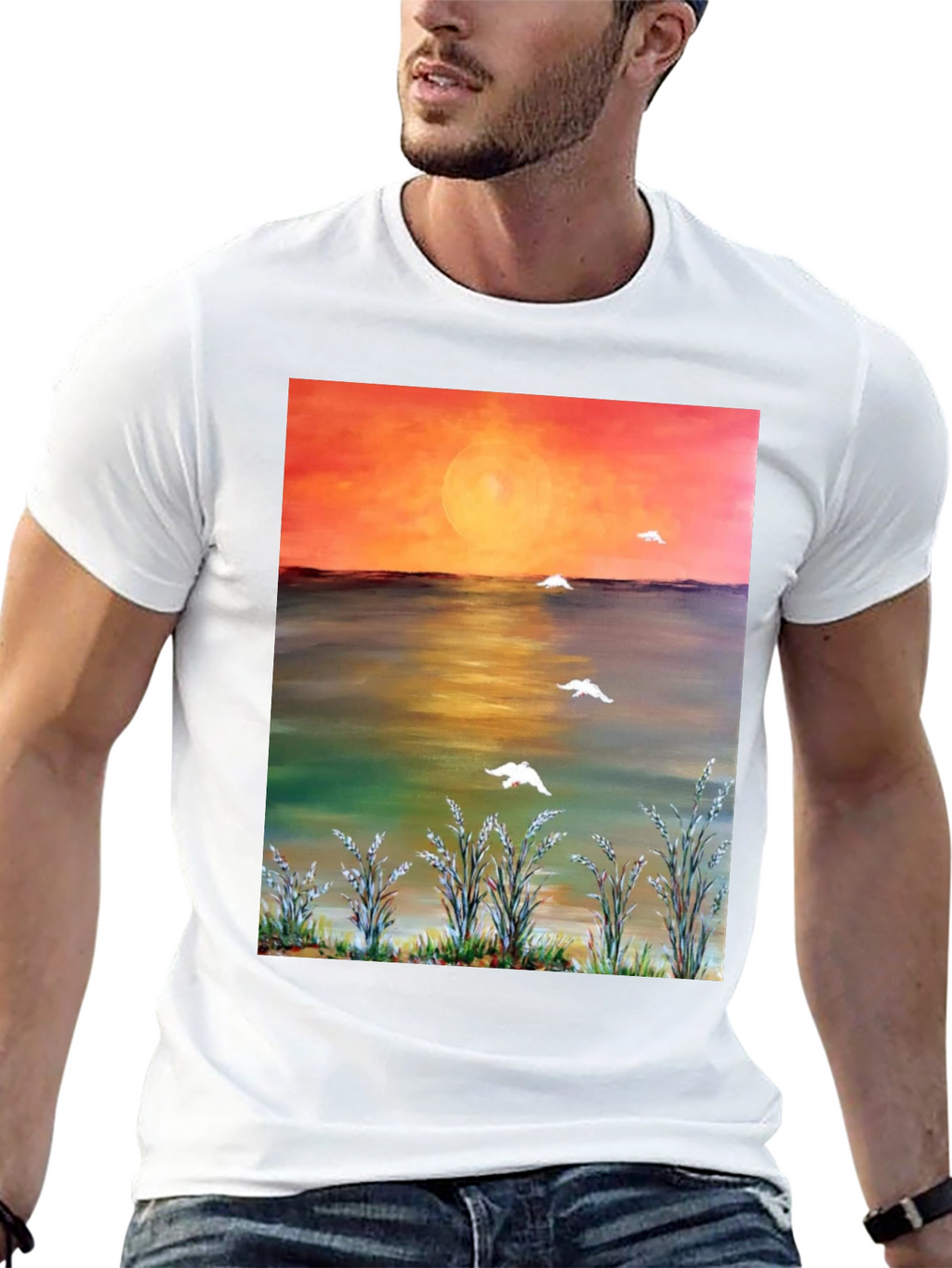 Sunset Scene Graphic T-Shirt