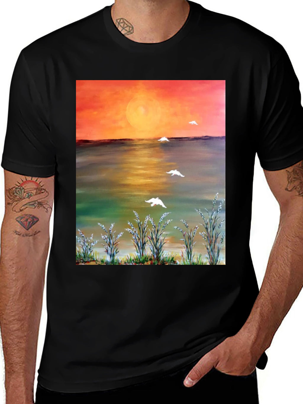 Sunset Scene Graphic T-Shirt