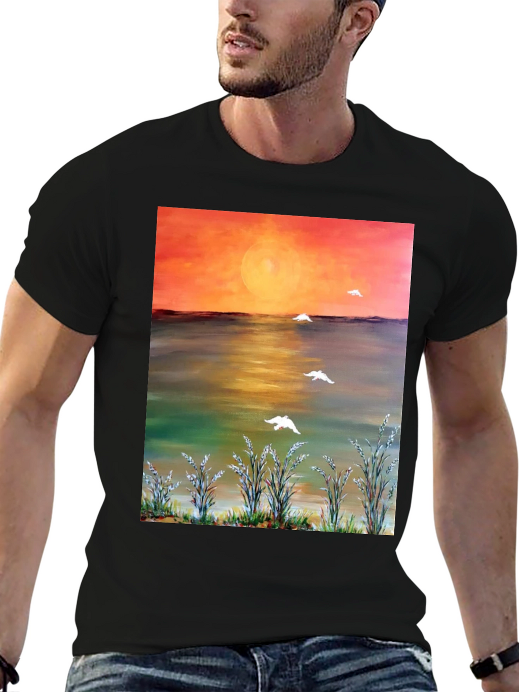 Sunset Scene Graphic T-Shirt