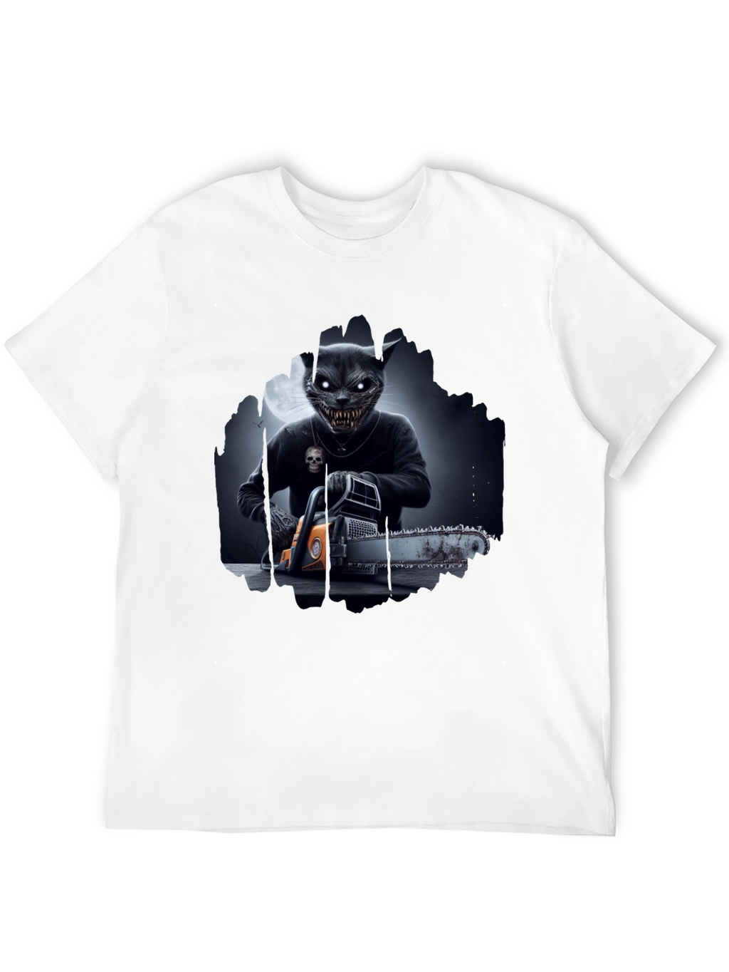 Creepy Cat Chainsaw T-Shirt