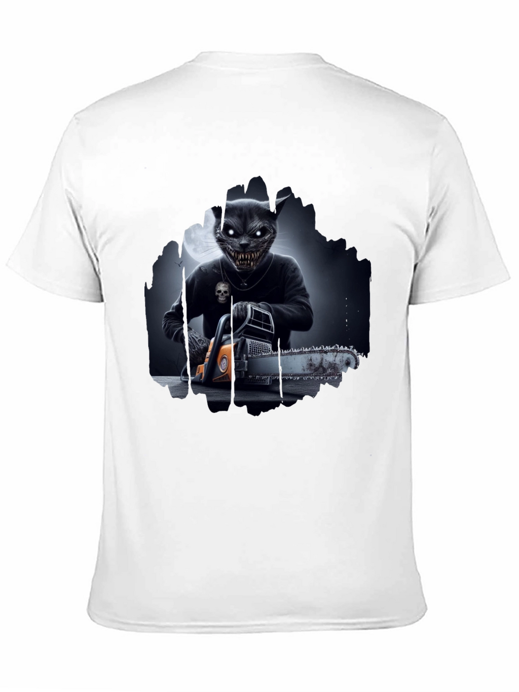 Creepy Cat Chainsaw T-Shirt